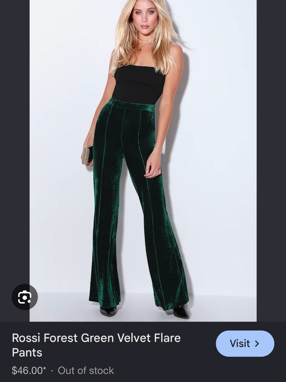 Lulus Rossi Forest Green Velvet Flare Pants